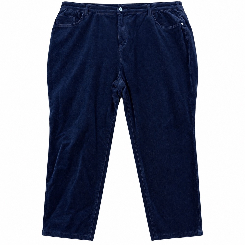 Pilcro Corduroy Pants Women 26W Navy Blue Academia Straight Leg Slim Plus Size